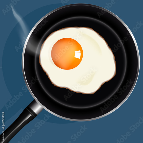 sunny side up eggs from one egg fried in a pan