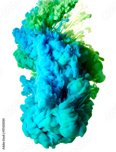 Abstract blue and green paint splash