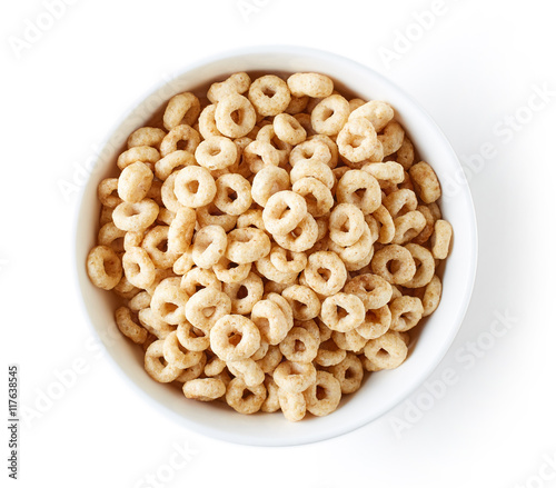 Bowl of Whole Grain Cheerios Cereal, from above photo