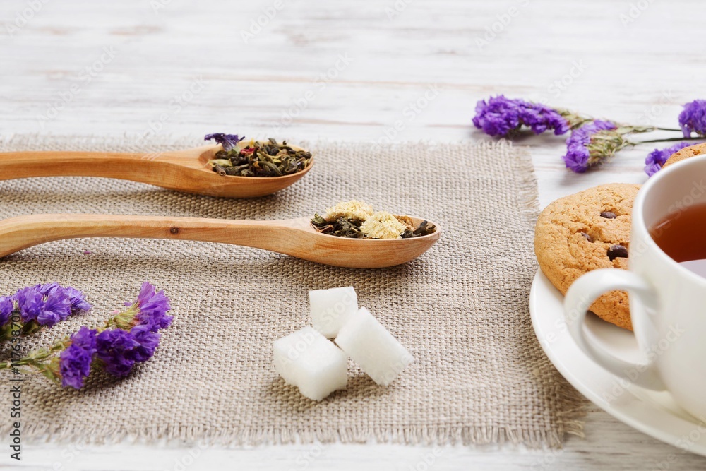 Herbal tea and cookies Herbal tea and cookies