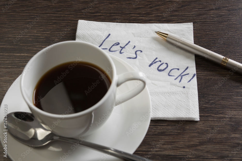 Message written on napkin Message written on napkin