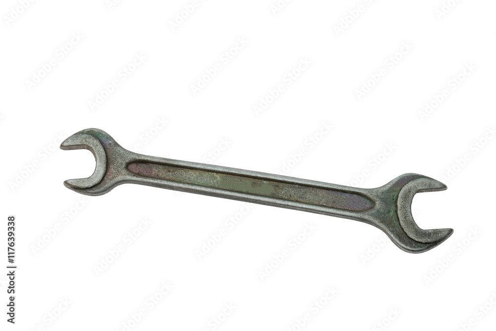 Old wrench isolated on white background Old wrench isolated on white background