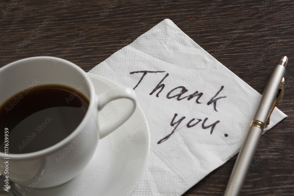 Message written on napkin Message written on napkin