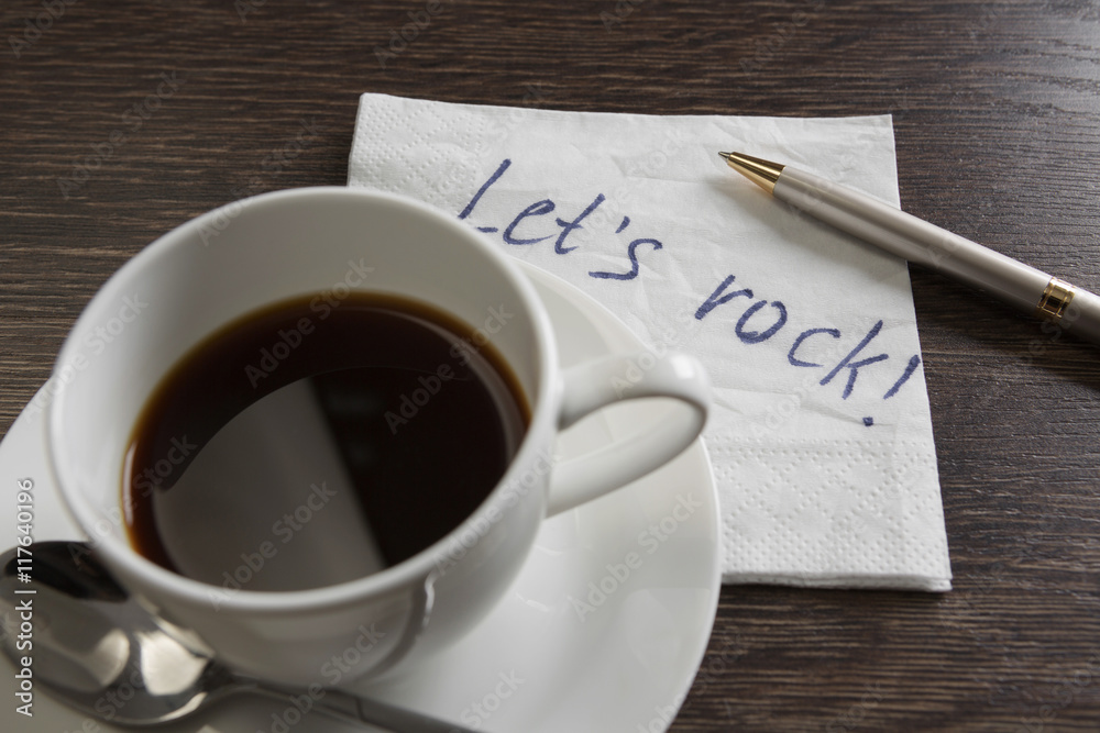 Message written on napkin Message written on napkin