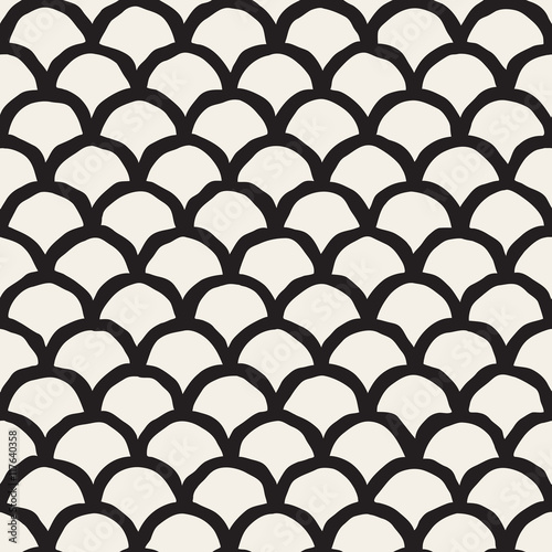 Vector Seamless Rounded Lines Oriental Pattern