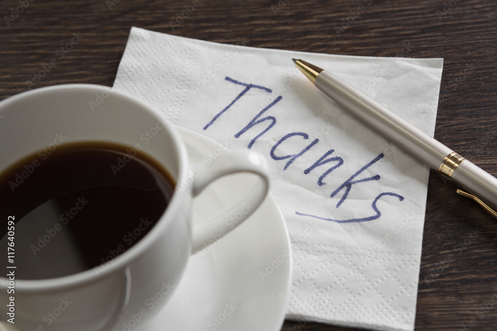 Message written on napkin Message written on napkin