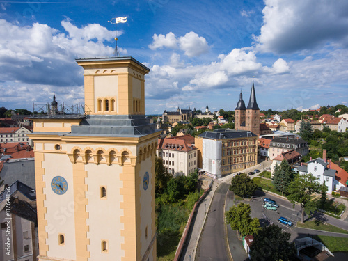 View to tower Kunstturm in Altenburg Thuringia photo