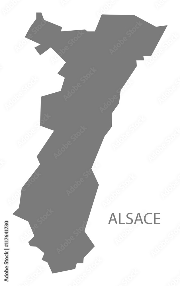Alsace France Map grey