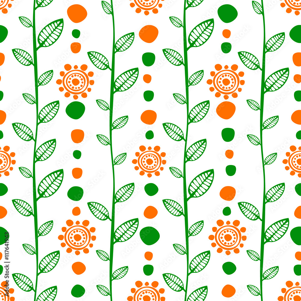 Seamless vector decorative hand drawn pattern, endless background with ...