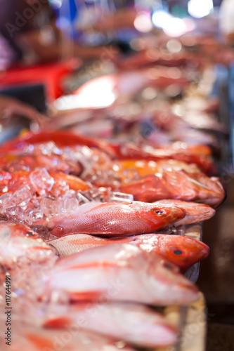 Lapu-lapu, red snapper and tuna, seafood on market