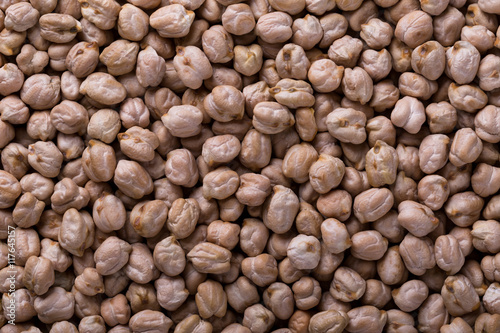 Raw chickpea beans macro background