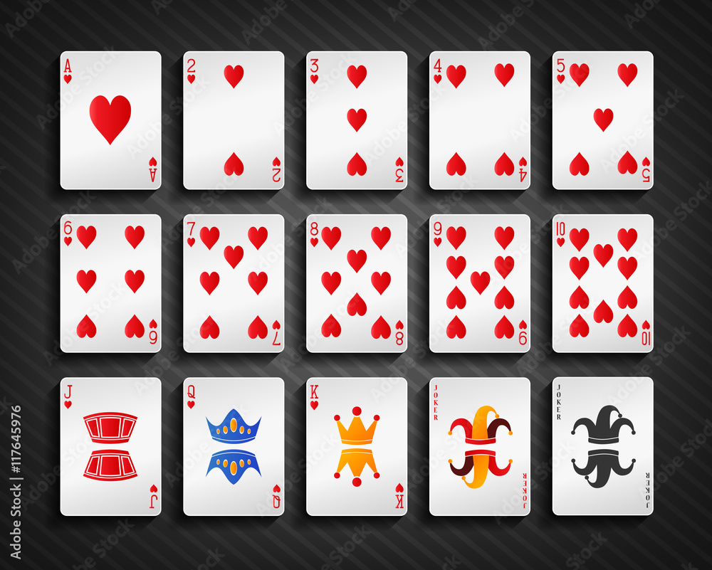 Poker cards heart set Poker cards heart set