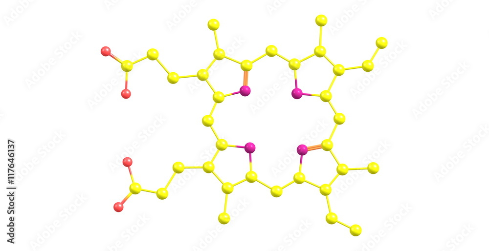 Porphyrin molecular structure isolated on white Porphyrin molecular structure isolated on white