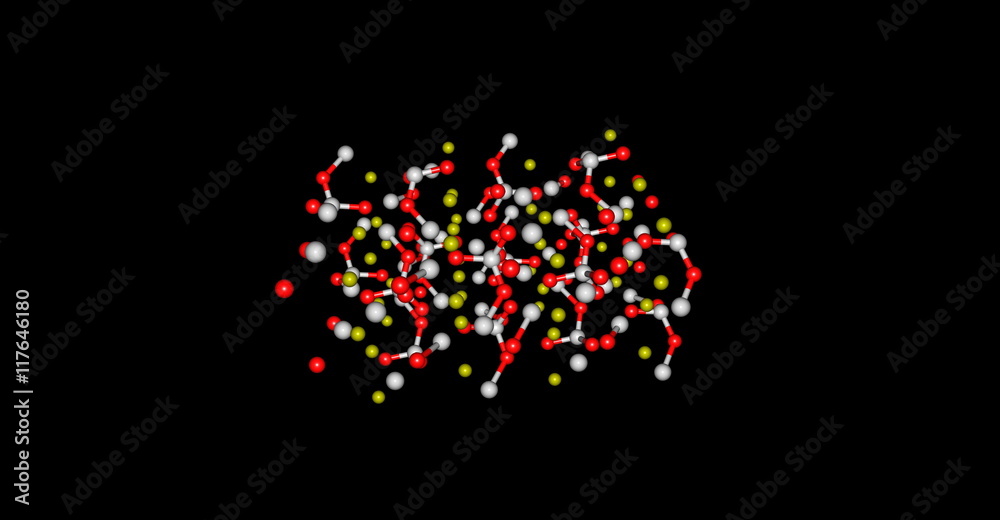 Topaz molecular structure isolated on black