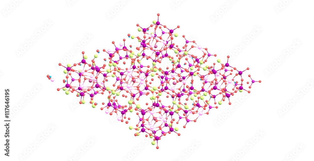 Tourmaline molecular structure isolated on white Tourmaline molecular structure isolated on white