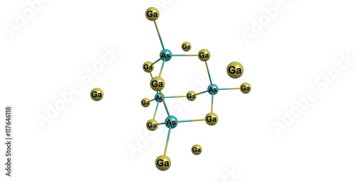 Gallium arsenide molecular structure isolated on white