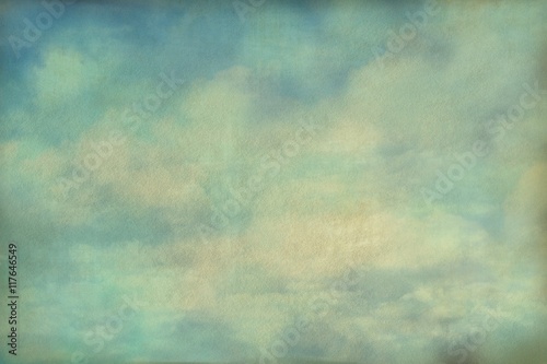 Wolken am Himmel raue Textur vergilbt