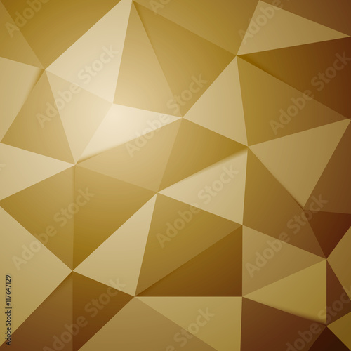 Abstract golden polygon triangle background
