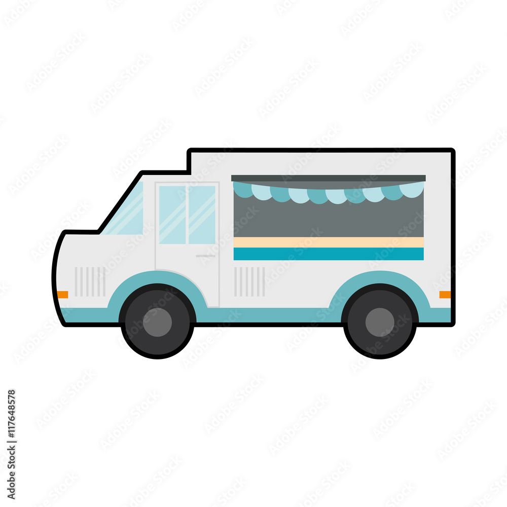 truck food transportation delivery icon. Isolated and flat illustration. Vector graphic