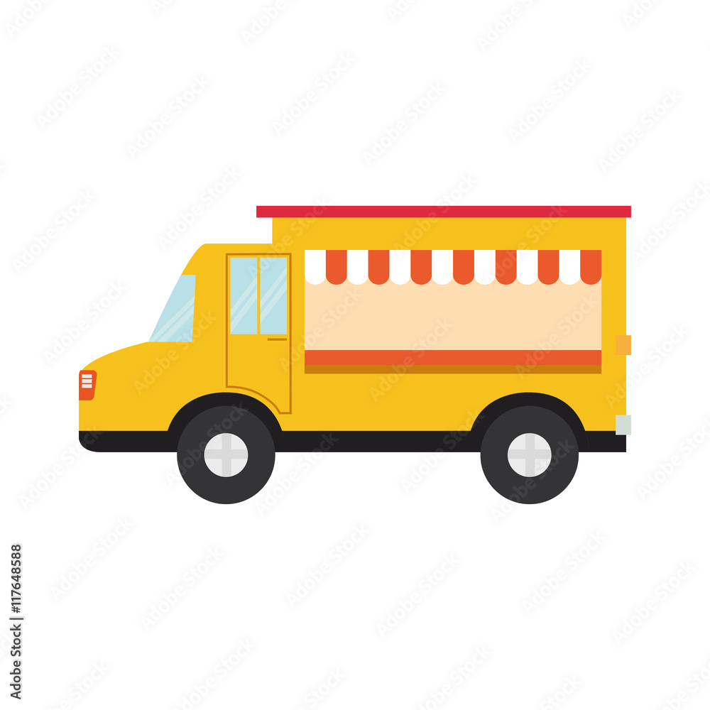 truck food transportation delivery icon. Isolated and flat illustration. Vector graphic