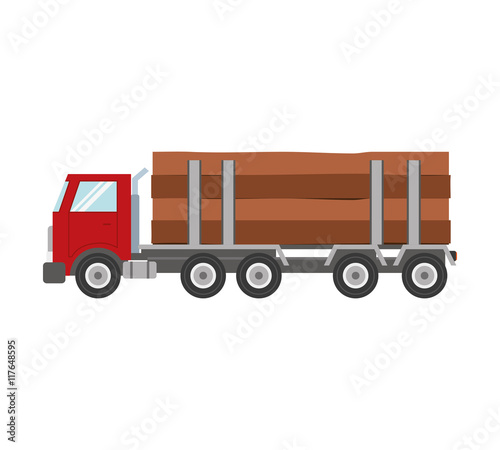 truck wood transportation delivery icon. Isolated and flat illustration. Vector graphic