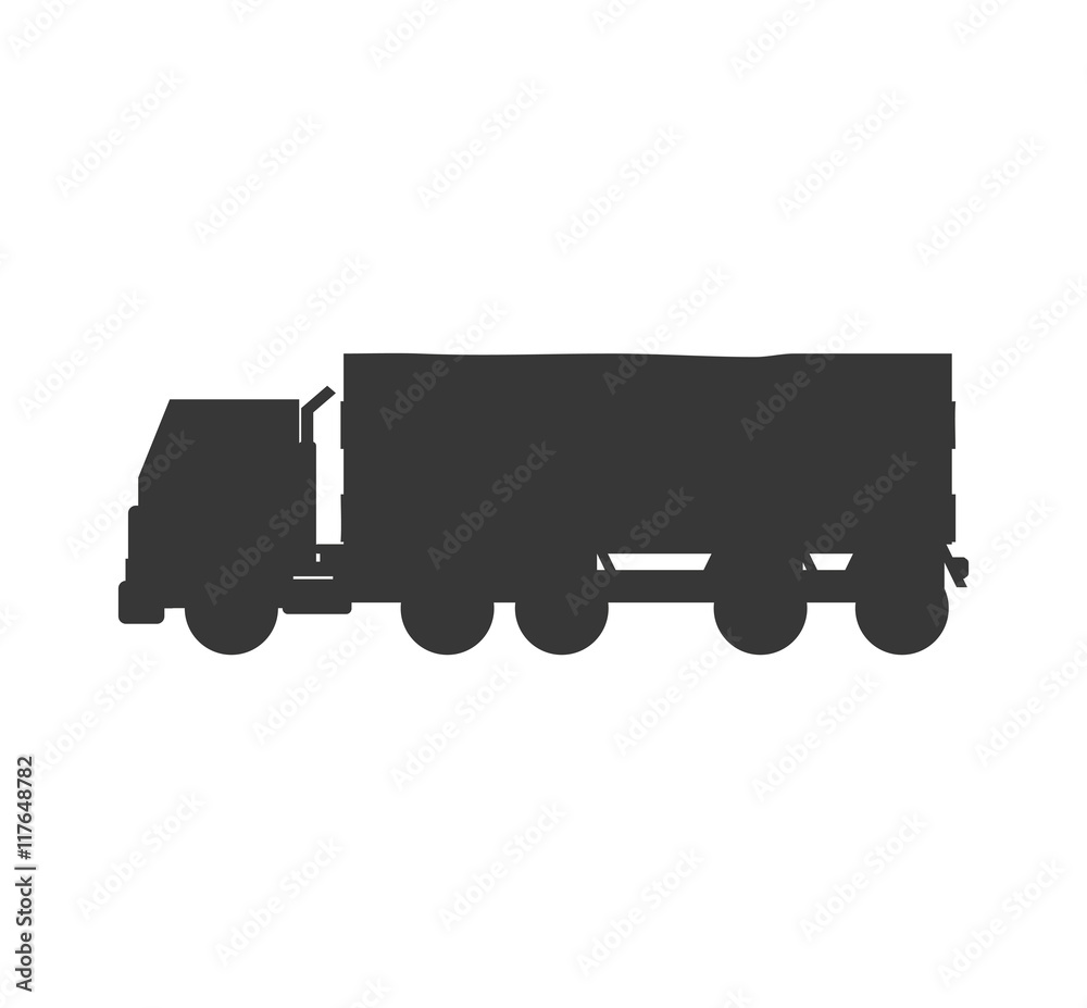 truck silhouette transportation delivery icon. Isolated and flat illustration. Vector graphic