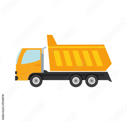 dump truck transportation delivery icon. Isolated and flat illustration. Vector graphic