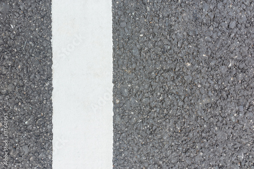White color line on asphalt road