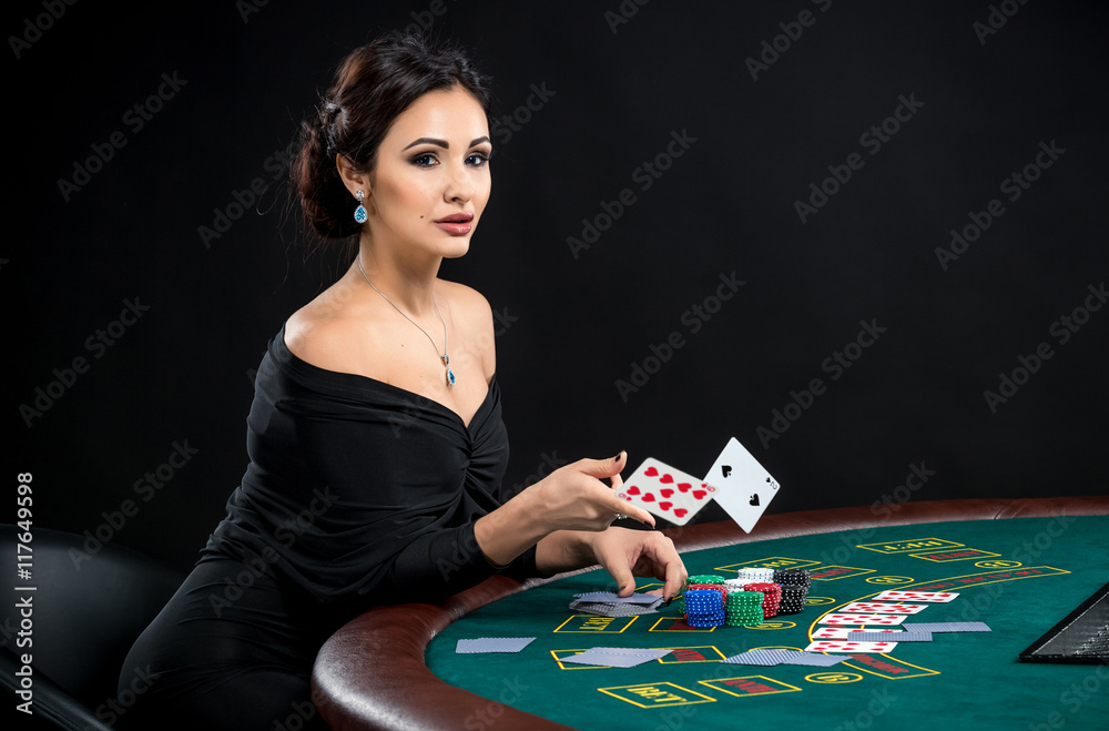 sexy woman with poker cards sexy woman with poker cards
