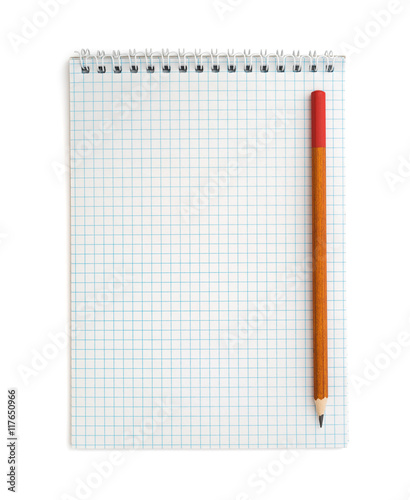 Notebook and pencil