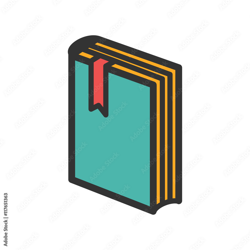 Standing book with bookmark icon. Vector illustration Standing book with bookmark icon. Vector illustration