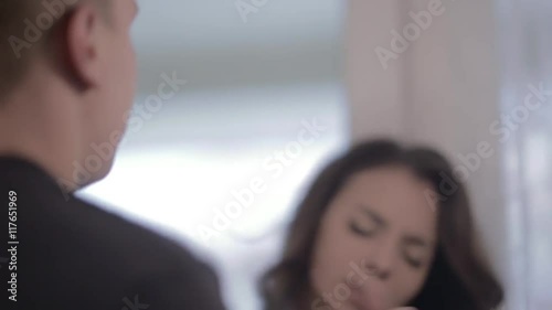 Man and woman quarreling and fighting