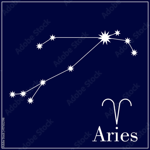 Zodiac  constellation . Aries icons. Astrology sing. Astronomy symbol. Vector illustration