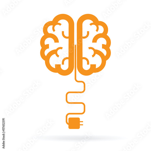 plug and brain icon logo