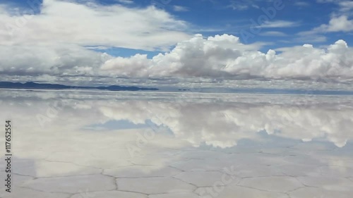 Lake Salar de Uyuni with thin layer of water