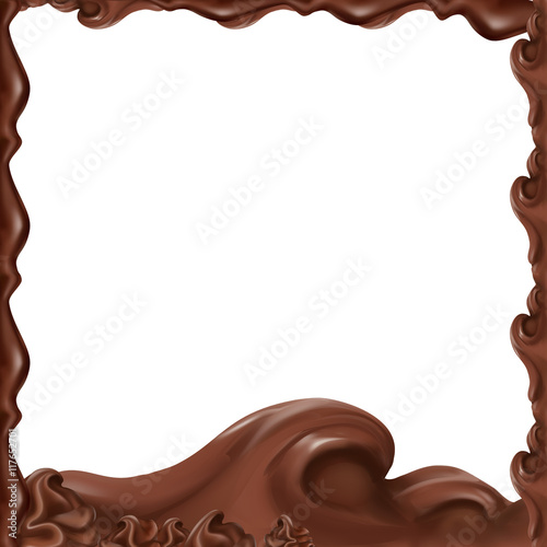 liquid chocolate, flowing, molten, caramel, vector