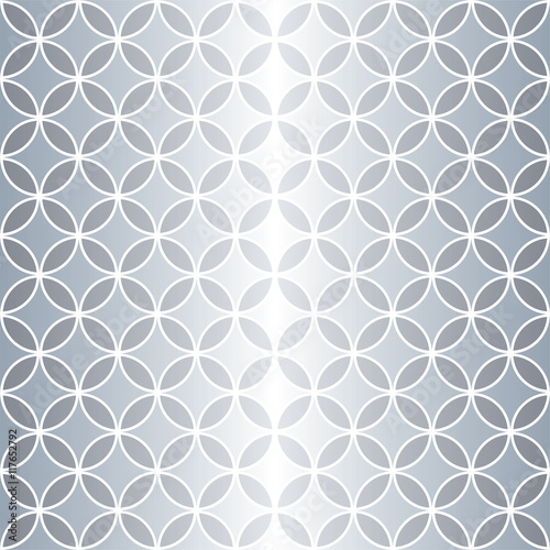 Fototapeta Naklejka Na Ścianę i Meble -  Seamless overlapping circle pattern in vector format. Silver and white.