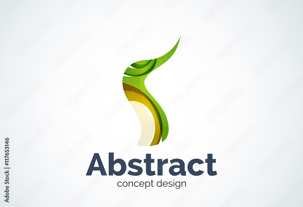 Fototapeta premium Abstract wave logo template, smooth motion concept