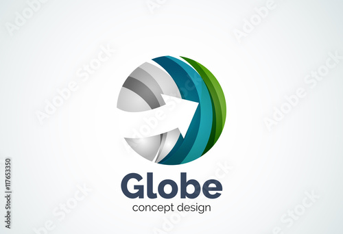 Globe with arrow logo template