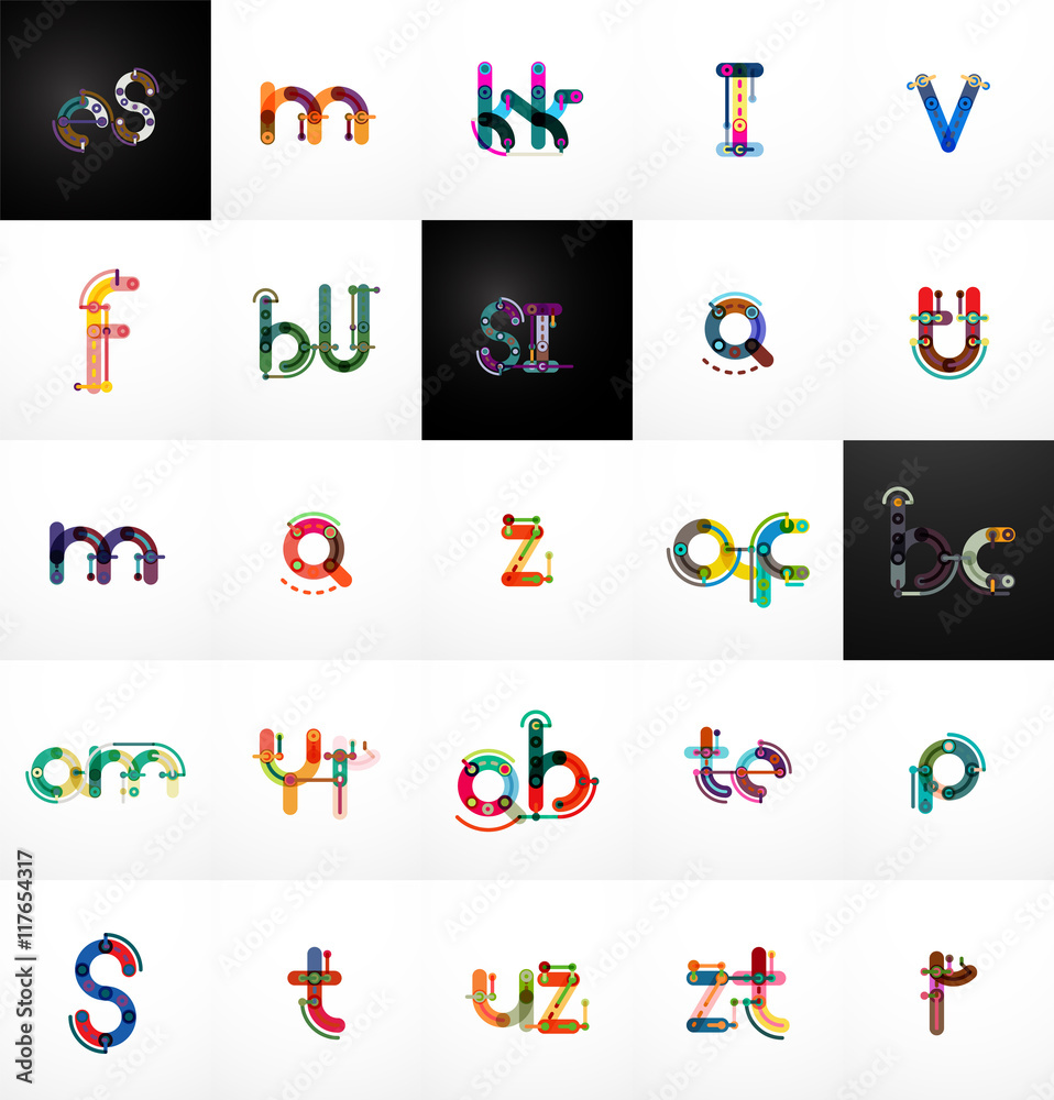 Fototapeta premium Set of vector initial branding letter logo templates