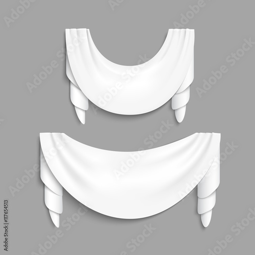 White banner with folds