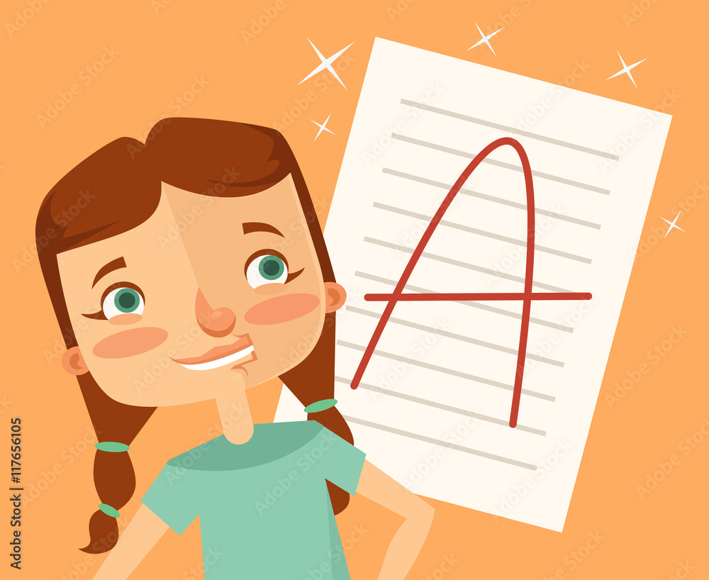 Good girl student character. Vector flat cartoon illustration Good girl student character. Vector flat cartoon illustration