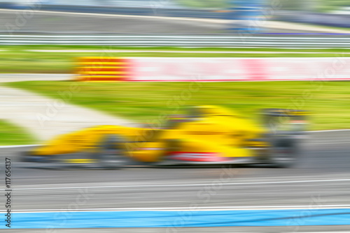 фотографія HDR car racing on the road and track with motion blur and Radial
