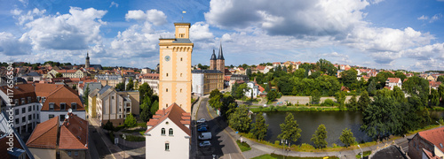 View to tower Kunstturm in Altenburg Thuringia photo