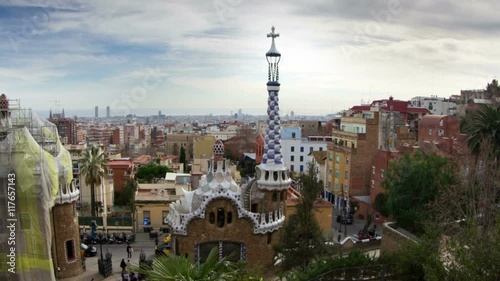 the barcelona skyline shot from parc guell