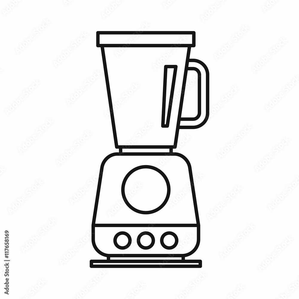 Food processor, mixer, blender icon in outline style isolated on white  background Stock Vector | Adobe Stock