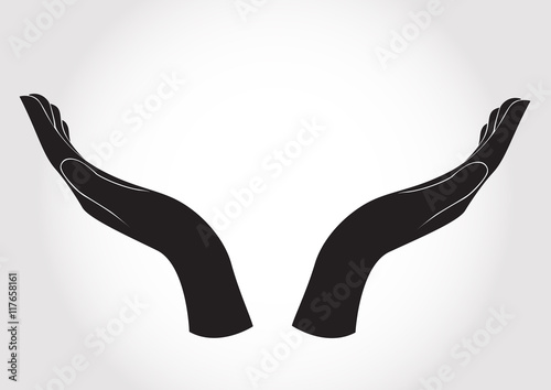 hand holding vector , pray for