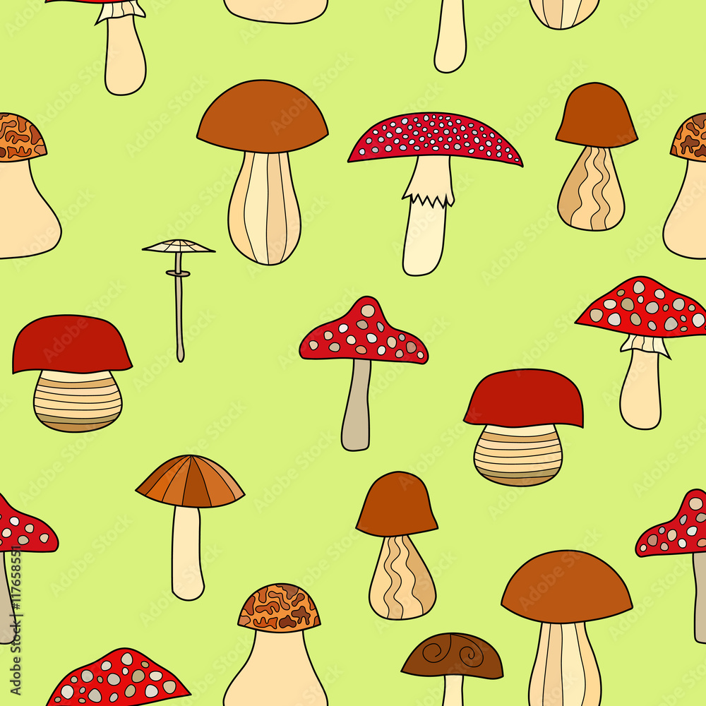 abstract vector doodle mushroom seamless pattern abstract vector doodle mushroom seamless pattern