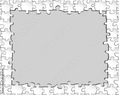 Black-and-white frame of the elements of the puzzle with a blank background for your design inside