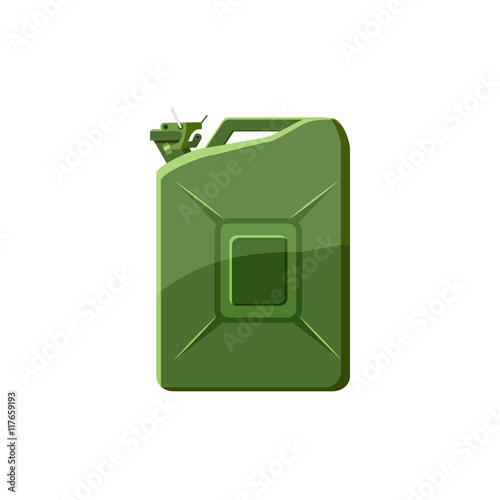 Green jerrycan icon in cartoon style on a white background